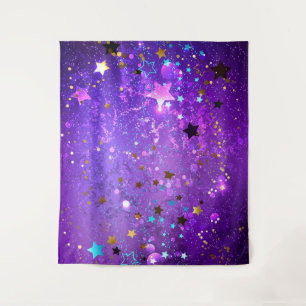 Purple foil background with Stars Tapestry