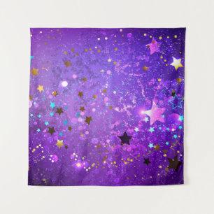 Purple foil background with Stars Tapestry