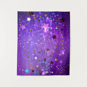 Purple foil background with Stars Tapestry