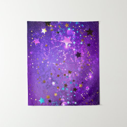 Purple foil background with Stars Tapestry