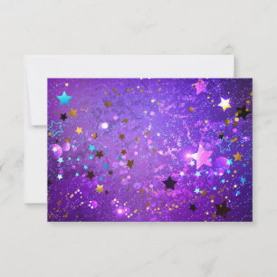 Purple foil background with Stars Thank You Card