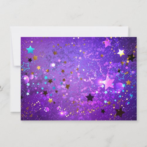 Purple foil background with Stars Thank You Card