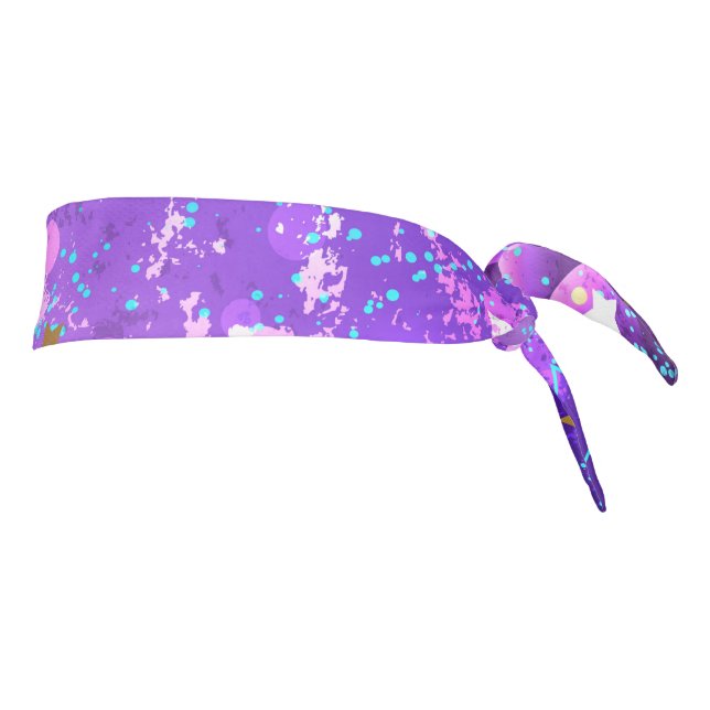 Purple foil background with Stars Tie Headband (Rotate 90)