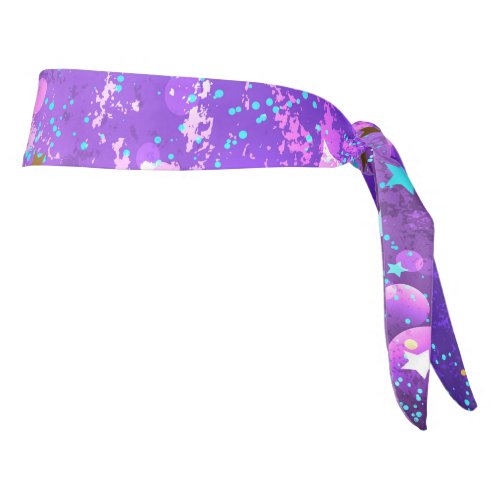 Purple foil background with Stars Tie Headband