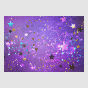 Purple foil background with Stars Tissue Paper
