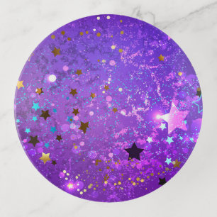 Purple foil background with Stars Trinket Tray