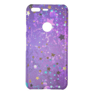 Purple foil background with Stars Uncommon Google Pixel Case