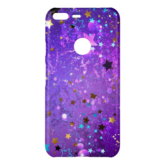 Purple foil background with Stars Uncommon Google Pixel XL Case (Back)
