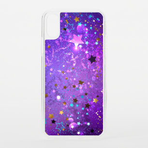 Purple foil background with Stars iPhone XS Case