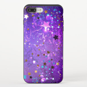 Purple foil background with Stars iPhone 8/7 Plus Slider Case