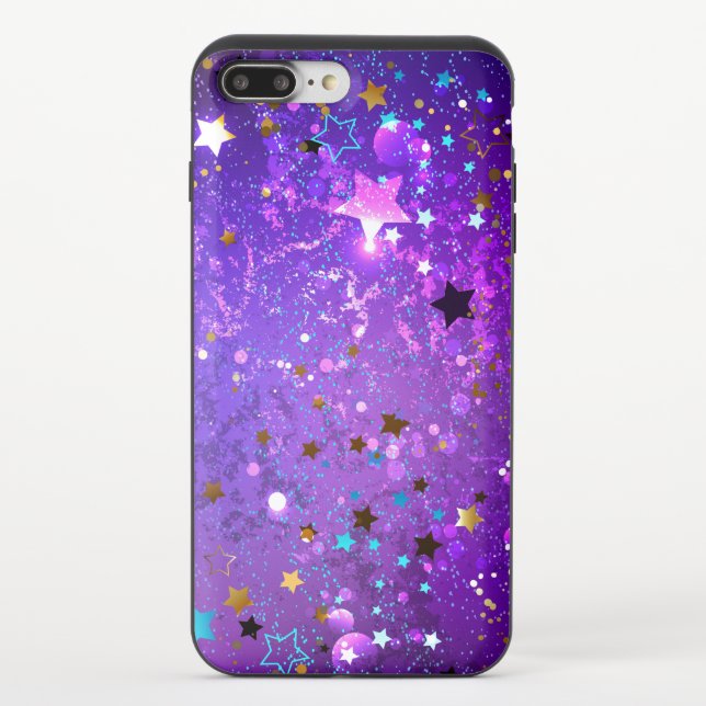Purple foil background with Stars Uncommon iPhone Case (Back)