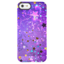 Purple foil background with Stars Permafrost iPhone SE/5/5s Case