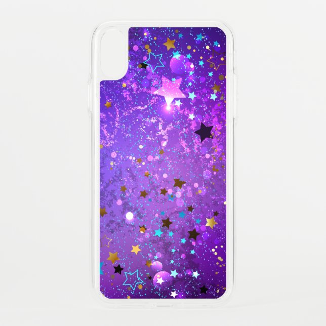 Purple foil background with Stars Uncommon iPhone Case (Back)