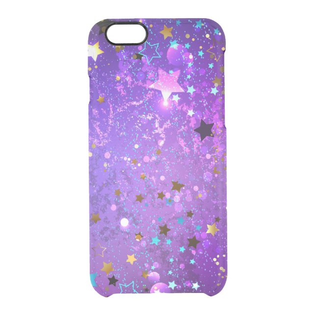 Purple foil background with Stars Uncommon iPhone Case (Back)