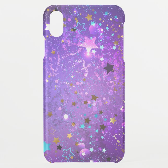 Purple foil background with Stars Uncommon iPhone Case (Back)