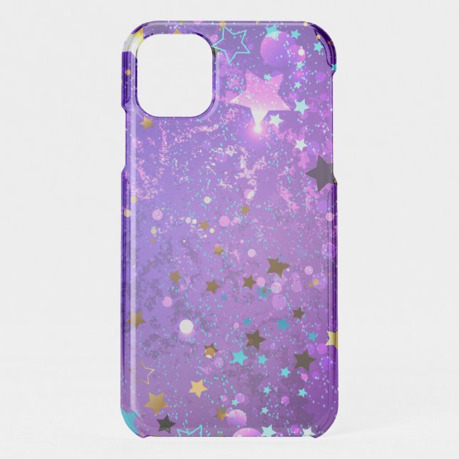 Purple foil background with Stars Uncommon iPhone Case (Back)