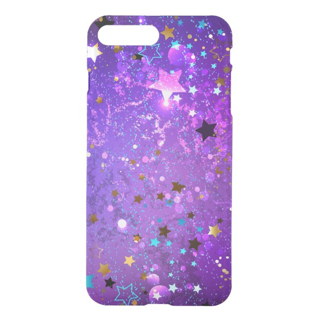 Purple foil background with Stars Uncommon iPhone Case (Back)
