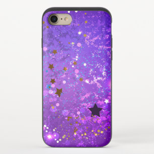 Purple foil background with Stars iPhone 8/7 Slider Case