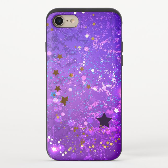 Purple foil background with Stars Uncommon iPhone Case (Back)