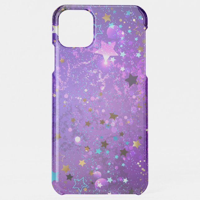 Purple foil background with Stars Uncommon iPhone Case (Back)