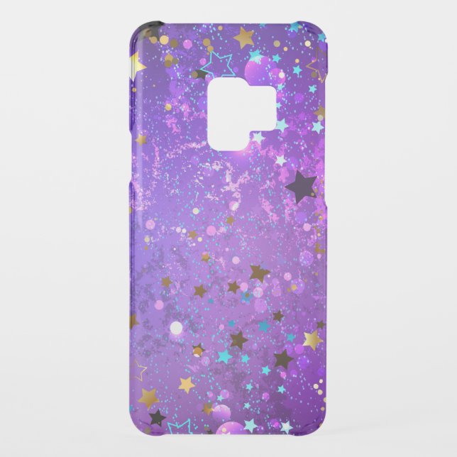 Purple foil background with Stars Uncommon Samsung Galaxy Case (Back)