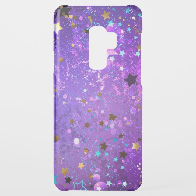 Purple foil background with Stars Uncommon Samsung Galaxy Case (Back)