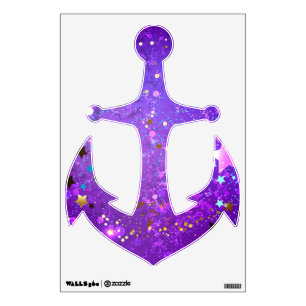 Purple foil background with Stars Wall Decal