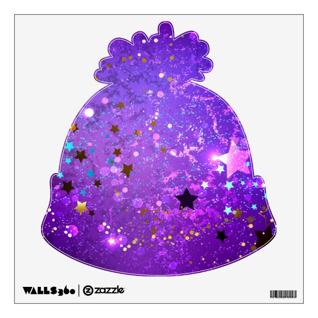 Purple foil background with Stars Wall Decal (Front)