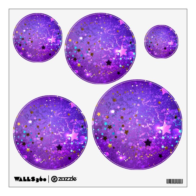 Purple foil background with Stars Wall Decal (Front)
