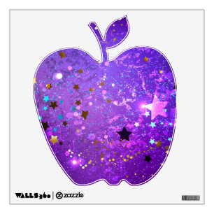 Purple foil background with Stars Wall Decal