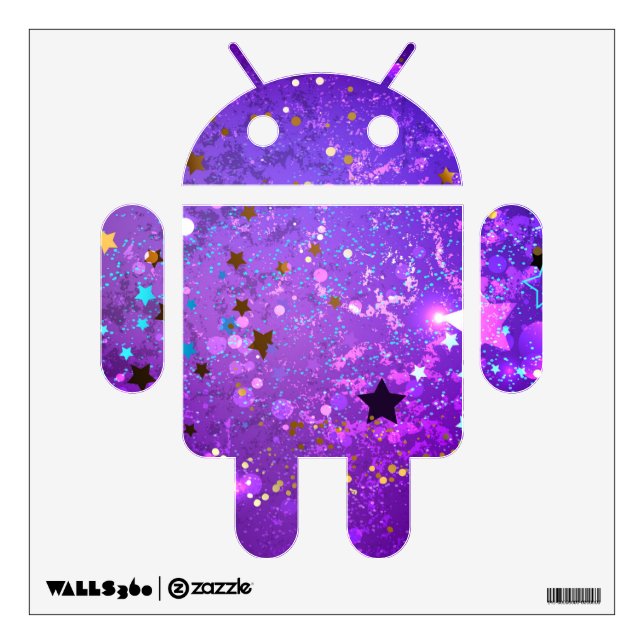 Purple foil background with Stars Wall Decal (Front)