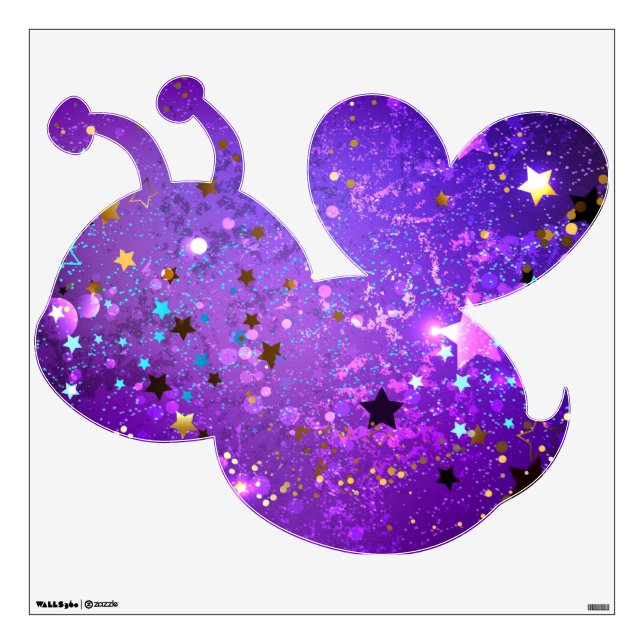 Purple foil background with Stars Wall Decal (Front)