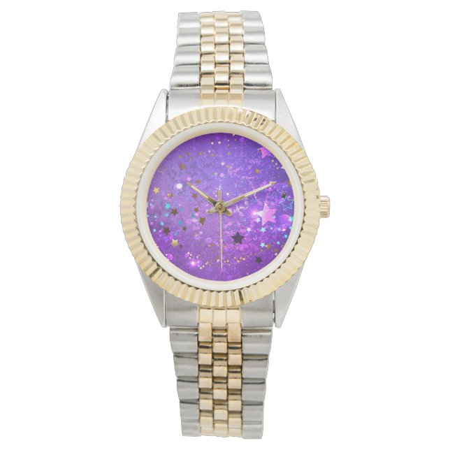 Purple foil background with Stars Watch (Front)