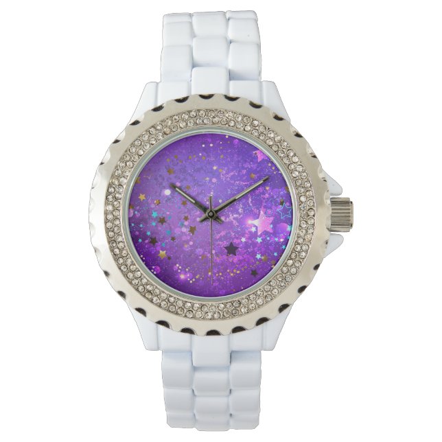 Purple foil background with Stars Watch (Front)