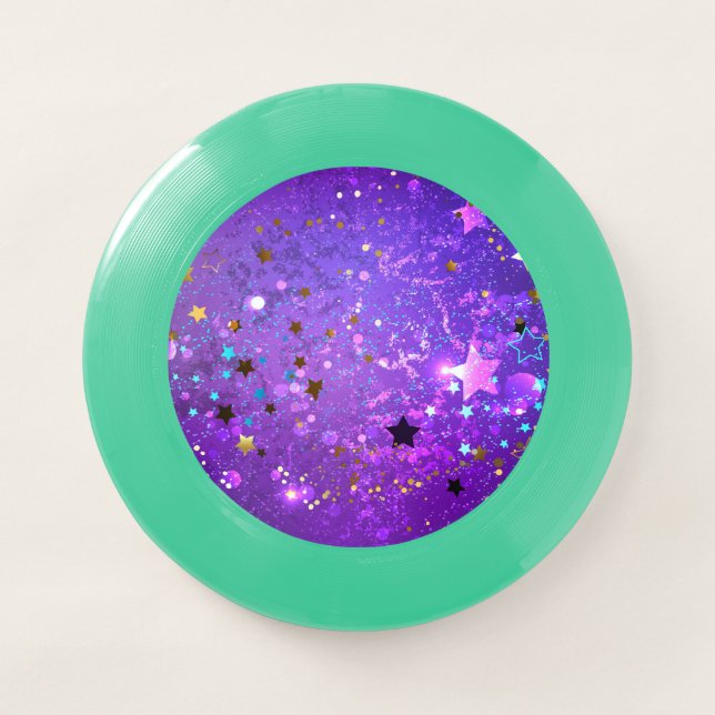 Purple foil background with Stars Wham-O Frisbee (Front)