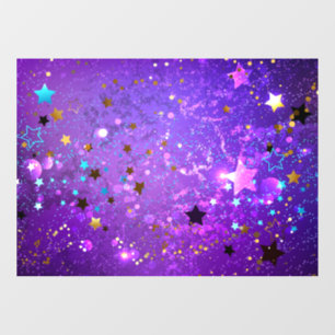 Purple foil background with Stars Window Cling