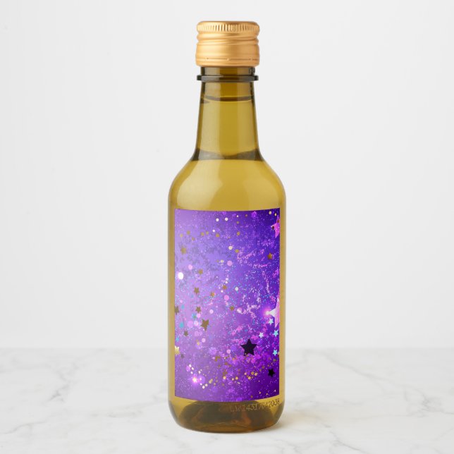 Purple foil background with Stars Wine Label (Front)