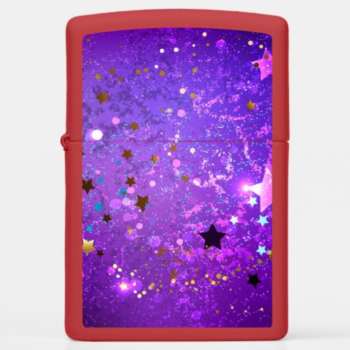 Purple foil background with Stars Zippo Lighter