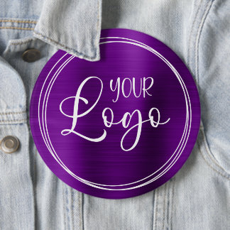Purple Foil Business Logo Colossal Button