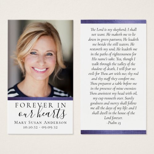 Purple Foil Forever in Our Hearts Memorial Card