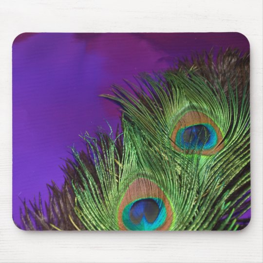 Purple Foil Peacock Mouse Pad | Zazzle.com