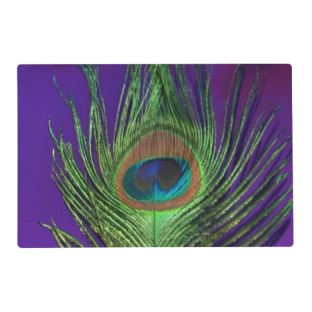 Purple Foil Peacock Placemat