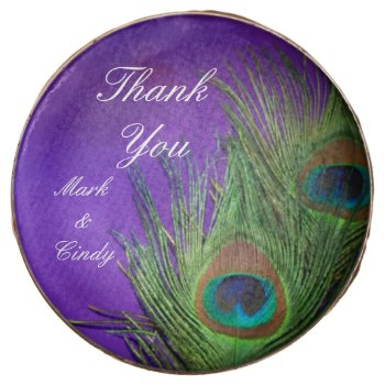 Purple Foil Peacock Wedding Chocolate Dipped Oreo by Peacocks at Zazzle