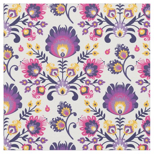 Purple folklore composition 1 fabric
