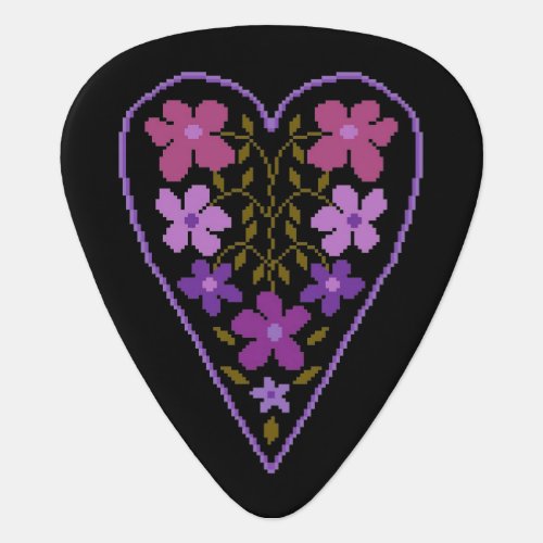 Purple Folky Heart Guitar Pick