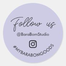 Purple Follow us on Instagram Package Sticker