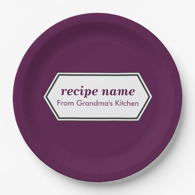 Purple Food Label Paper Plates (Front)