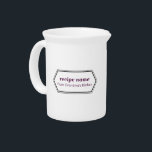 Purple Food Label Pitcher<br><div class="desc">Families make food with love, use these to label the food gifts you give to others. The make a great gifts for your grandma, mom, aunt or anyone who loves to cook! Great for labeling homemade jams, baked goods, potlucks and other food gifts. Customize it for yourself or your favorite...</div>