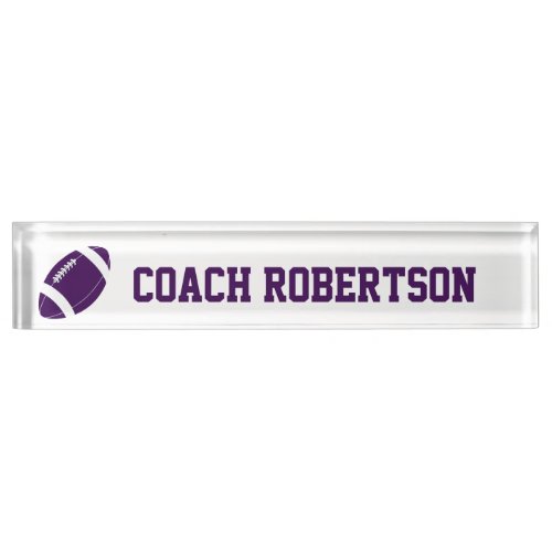 Purple Football Themed Personalized Desk Name Plate