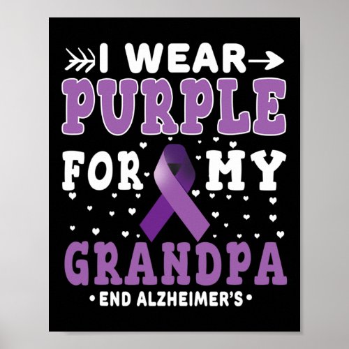 Purple For Grandpa End Alzheimerheimer Heimers Awa Poster